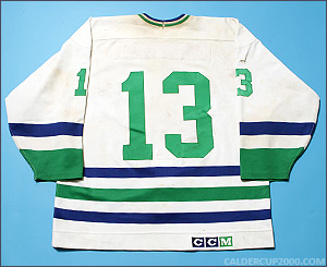1988-1989 game worn Andy Bezeau Moncton Turbines jersey
