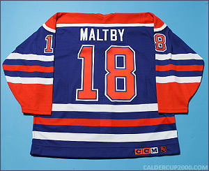 1994-1995 game worn Kirk Maltby Edmonton Oilers jersey