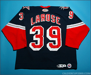 2003-2004 game worn Cory Larose Hartford Wolf Pack jersey