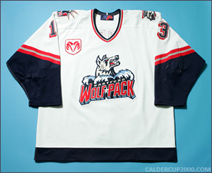 2000-2001 game worn Mike Harder Hartford Wolf Pack jersey