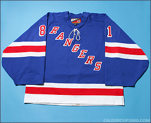 2000-2001 game worn Vitali Yeremeyev New York Rangers jersey