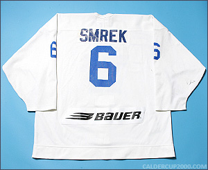 2000-2001 game worn Peter Smrek Worcester Icecats jersey