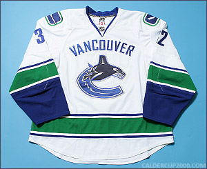 2008-2009 game worn Lawrence Nycholat Vancouver Canucks jersey