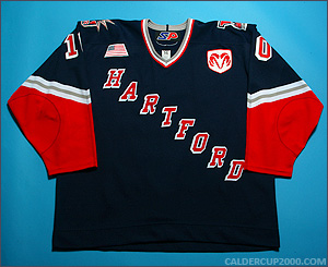 2001-2002 game worn Mikael Samuelsson Hartford Wolf Pack jersey