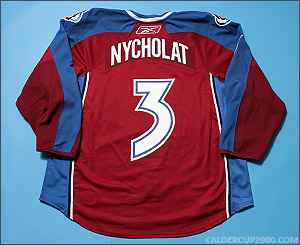 2008-2009 game worn Lawrence Nycholat Colorado Avalanche jersey