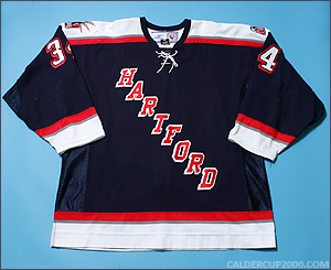 2006-2007 game worn Dane Byers Hartford Wolf Pack jersey