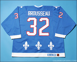 1994-1995 game worn Paul Brousseau Quebec Nordiques jersey