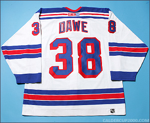 2001-2002 game worn Jason Dawe New York Rangers jersey
