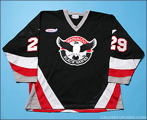 1997-1998 game worn Phil Osaer Waterloo Blackhawks jersey