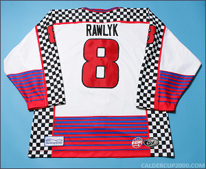 2003-2004 game worn Rory Rawlyk Charlotte Checkers jersey