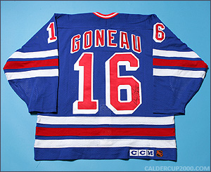 1996-1997 game worn Daniel Goneau New York Rangers jersey