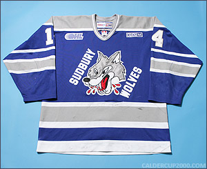 2003-2004 game worn Marc Staal Sudbury Wolves jersey