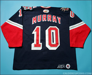 2001-2002 game worn Garth Murray Hartford Wolf Pack jersey