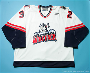 1997-1998 game worn Colin Pepperall Hartford Wolf Pack jersey
