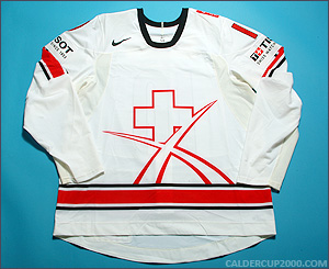2010 game worn Andres Ambuhl Team Switzerland jersey