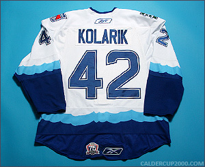 2010-2011 game worn Chad Kolarik Connecticut Whale jersey
