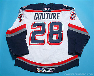 2009-2010 game worn Derek Couture Hartford Wolf Pack jersey