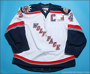 2009-2010 game worn Dane Byers Hartford Wolf Pack jersey