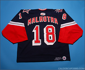 2000-2001 game worn Manny Malhotra Hartford Wolf Pack jersey