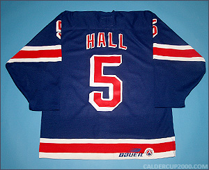 1996-1997 game worn Todd Hall Binghamton Rangers jersey