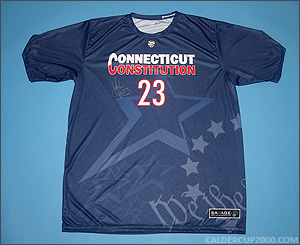 2012 game worn John Korber Connecticut Constitution jersey