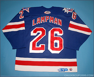 2004-2005 game worn Bryce Lampman Hartford Wolf Pack jersey