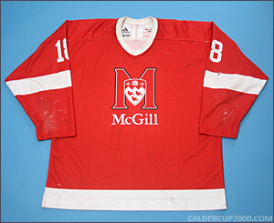 2010-2011 game worn Francis Verreault-Paul McGill Redmen jersey