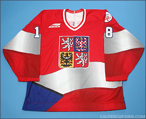 1996 game worn Robert Kron Team Czech Republic jersey