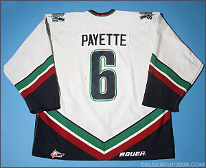 2000-2001 game worn Mathieu Payette Shawinigan Cataractes jersey