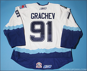 2010-2011 game worn Evgeny Grachev Connecticut Whale jersey