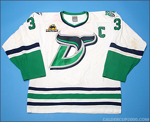 2012-2013 game worn Ed Campbell Danbury Whalers jersey