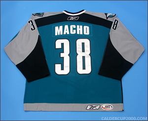 2006-2007 game worn Michal Macho Worcester Sharks jersey