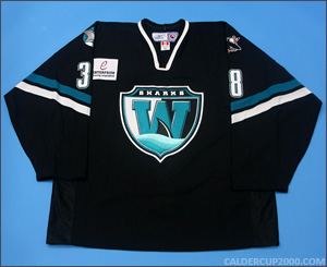 2006-2007 game worn Scott Mifsud Worcester Sharks jersey