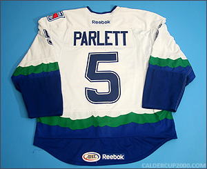 2012-2013 game worn Blake Parlett Connecticut Whale jersey