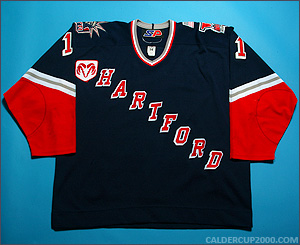 2001-2002 game worn Brad Smyth Hartford Wolf Pack jersey