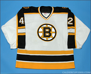 2002-2003 game worn P.J. Stock Boston Bruins jersey
