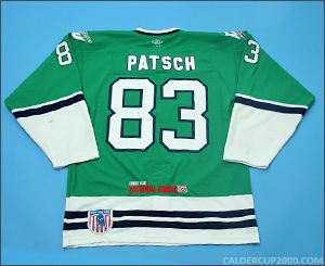 2013-2014 game worn Ryan Patsch Danbury Whalers jersey