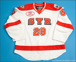 2010-2011 game worn Eric Lampe Syracuse Crunch jersey