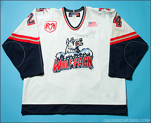 2001-2002 game worn Cam Severson Hartford Wolf Pack jersey