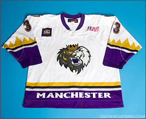 2001-2002 game worn Eric Healey Manchester Monarchs jersey
