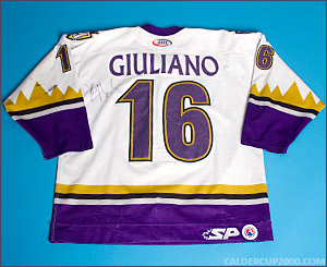 2003-2004 game worn Jeff Giuliano Manchester Monarchs jersey