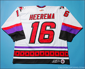 2001-2002 game worn Jeff Heerema Lowell Lock Monsters jersey