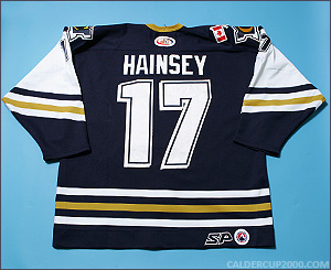 2001-2002 game worn Ron Hainsey Quebec Citadelles jersey