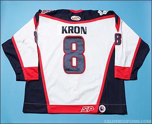 2001-2002 game worn Robert Kron Syracuse Crunch jersey