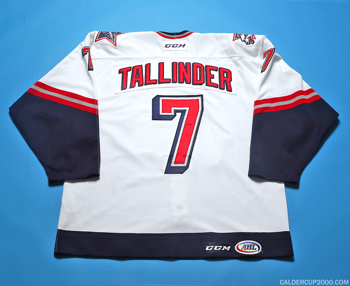 2014-2015 game worn Henrik Tallinder Hartford Wolf Pack jersey