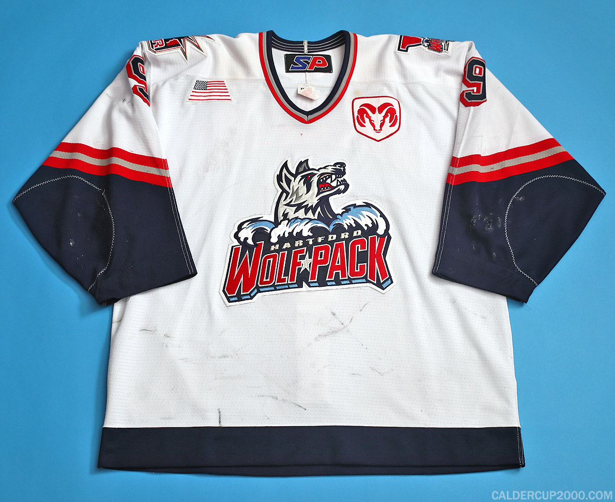 2001-2002 game worn Brad Mehalko Hartford Wolf Pack jersey