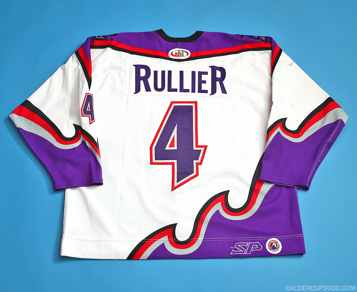 2000-2001 game worn Joe Rullier Lowell Lock Monsters jersey