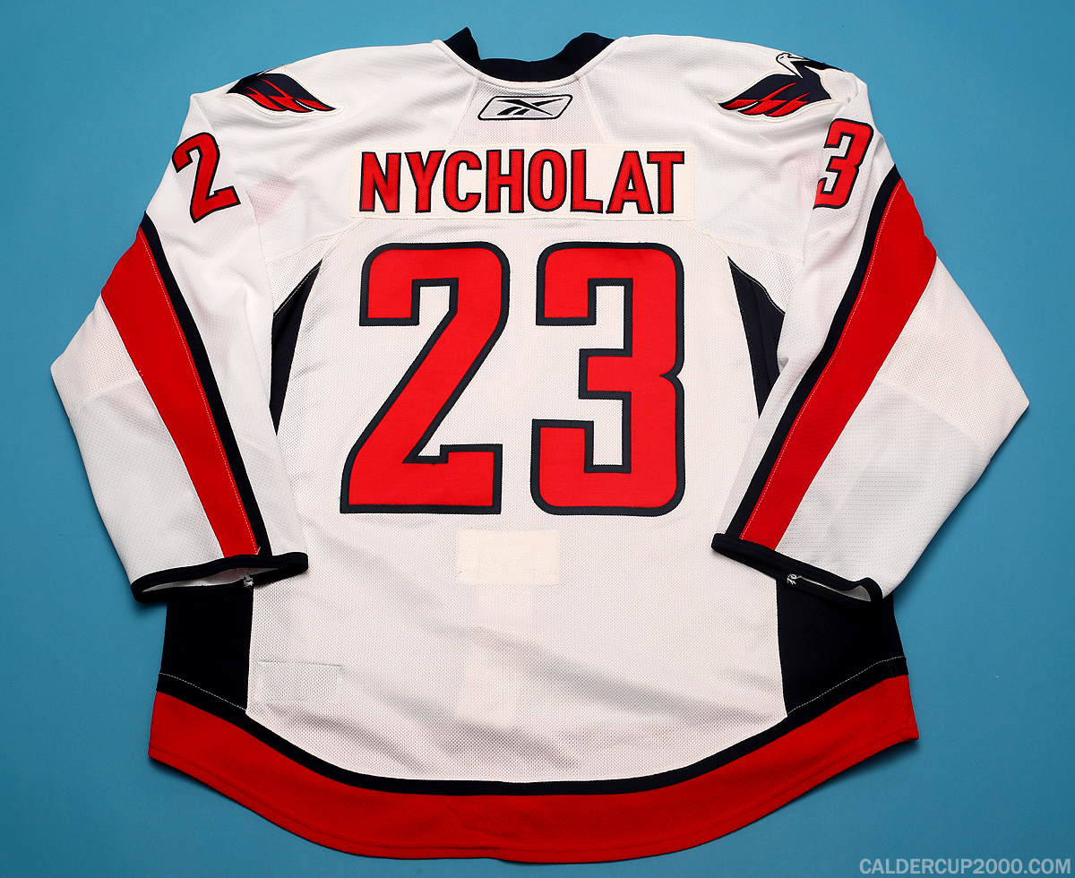 2010-2011 game worn Lawrence Nycholat Washington Capitals jersey