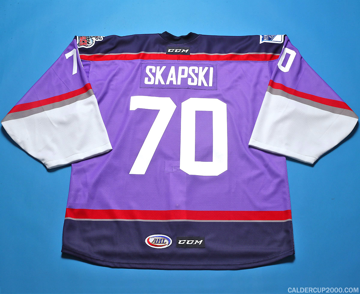 2016-2017 game worn Mackenzie Skapski Hartford Wolf Pack jersey