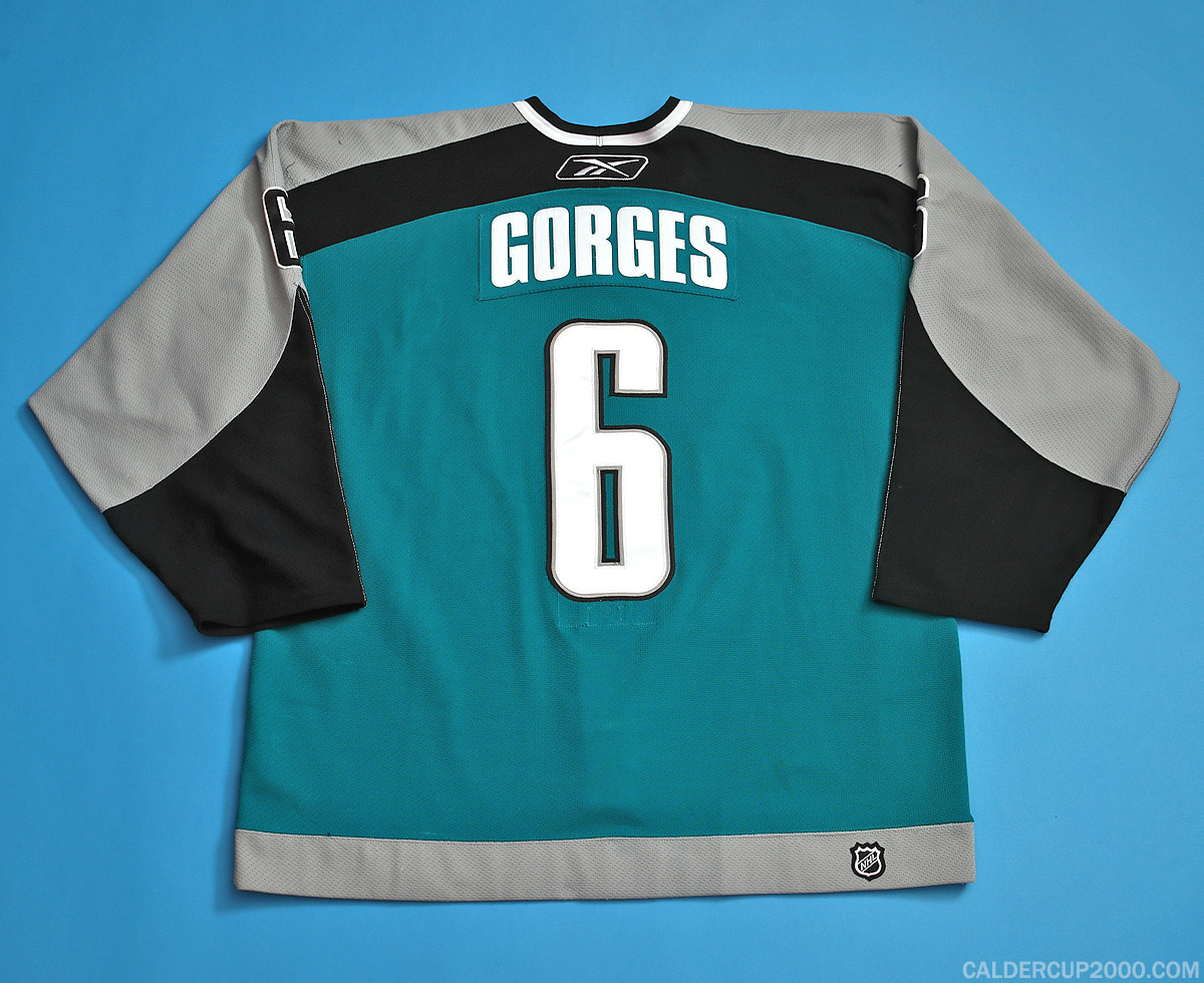 2006-2007 game worn Josh Gorges San Jose Sharks jersey